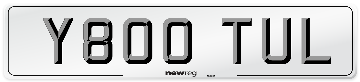 Y800 TUL Number Plate from New Reg